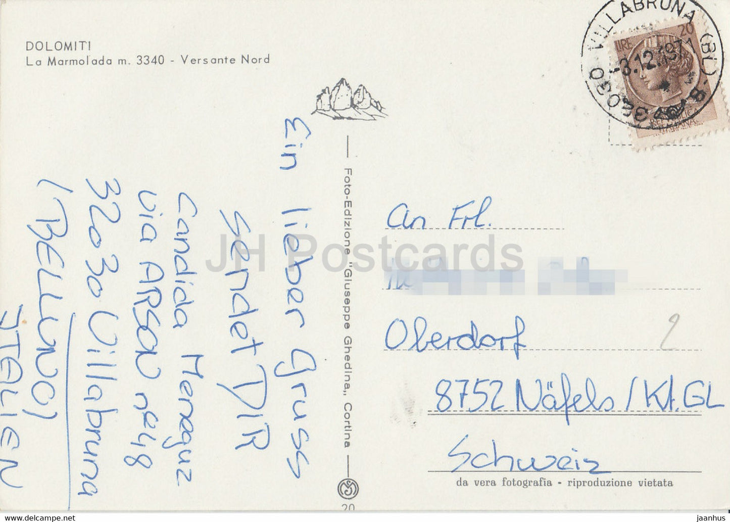 Dolomiti - La Marmolada 3340 m - Versante Nord - 1971 - Italy - Italia - used