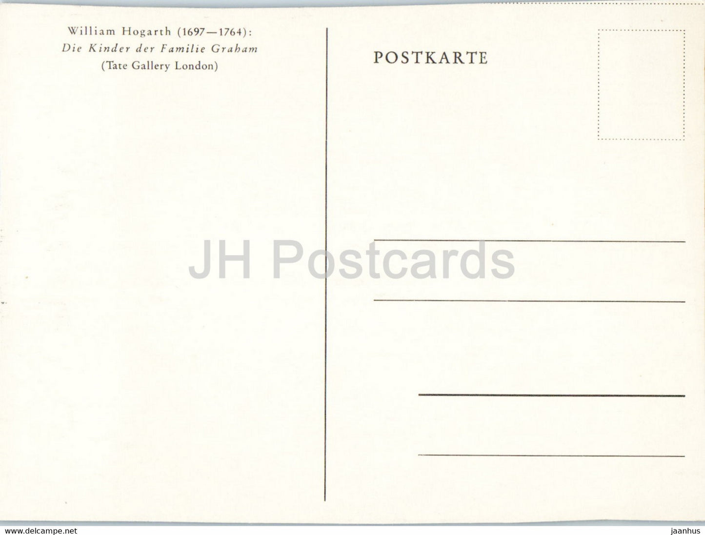 painting by William Hogarth - Die Kinder der Familie Graham - Children of Graham Family - English art - Germany - unused