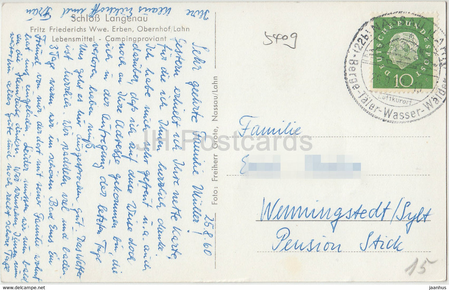 Schloss Langenau - castle - 1960 - Germany - used