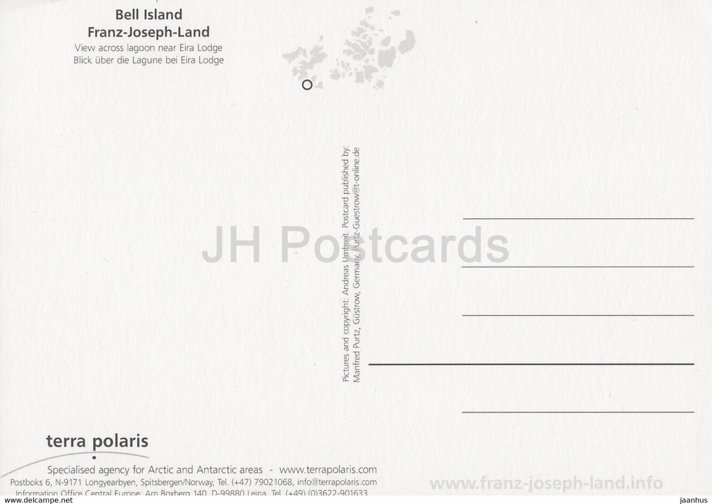 Île Bell - Terre François-Joseph - Vue sur le lagon près d'Eira Lodge - Russie - inutilisé