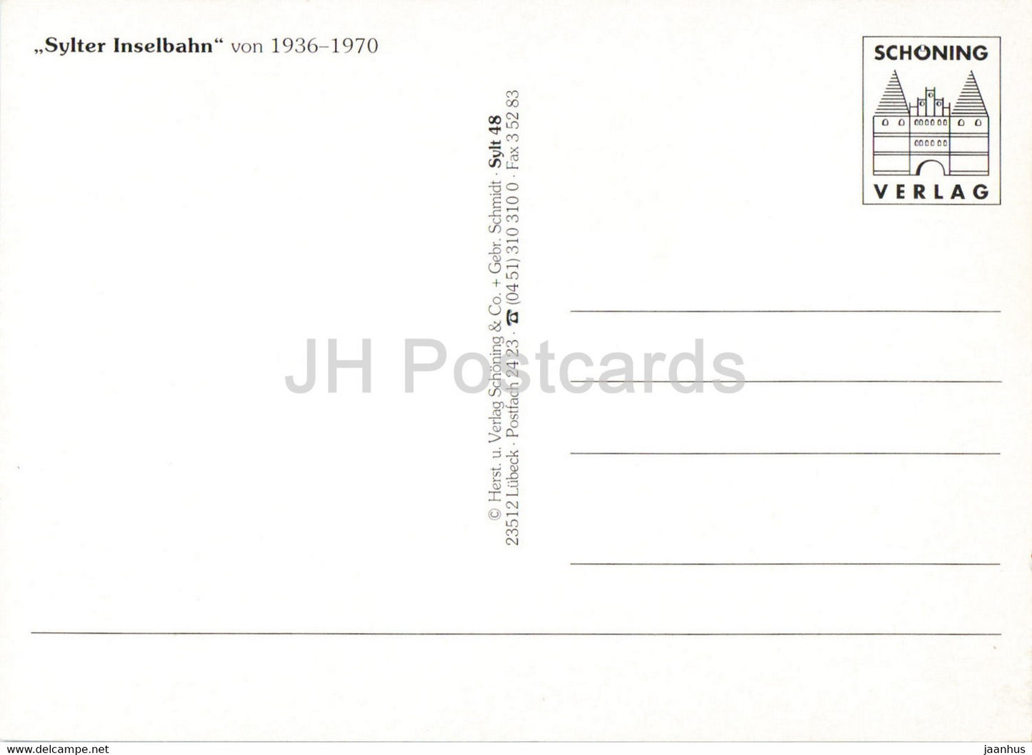 Sylter Inselbahn - 1936-1970 - train - railway - locomotive - Germany - unused