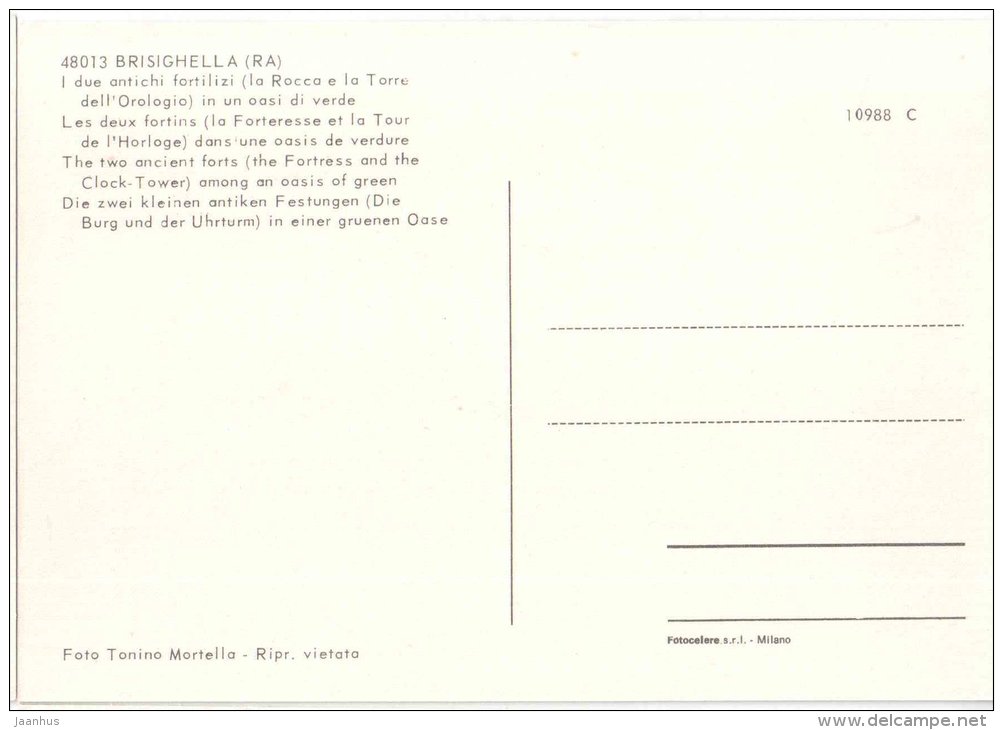 La Rocca e La Torre dell´Orologio - fortress - Brisighella - Ravenna - Emilia-Romagna - 48013 - Italia - Italy - u - JH Postcards