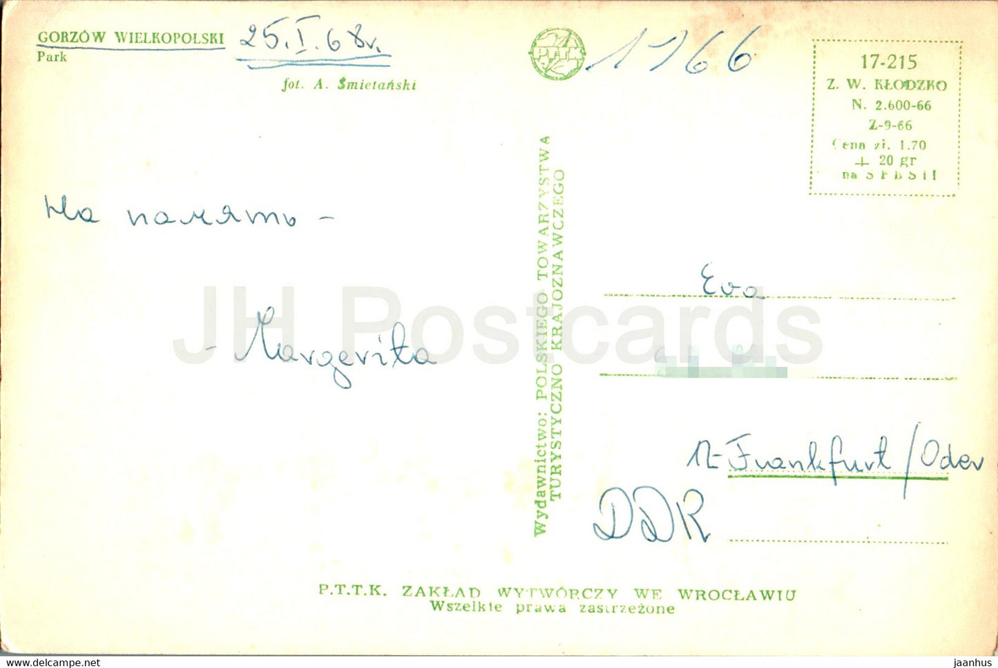 Gorzow Wielkopolski - Park - Vögel - Schwan - 1968 - Polen - gebraucht