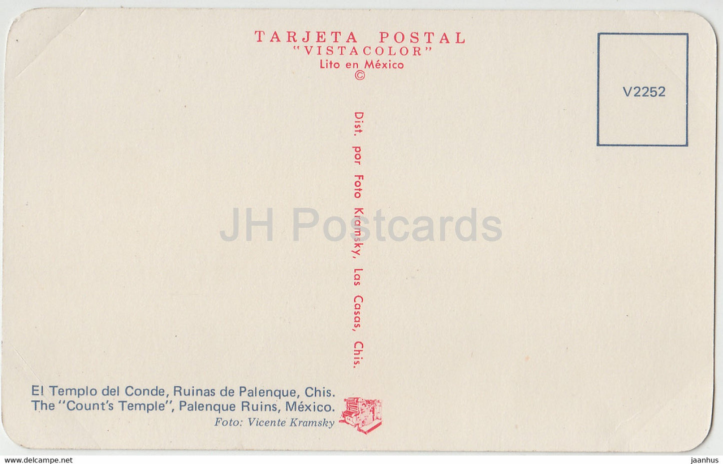 Der Tempel des Grafen – Ruinen von Palenque – El Templo del Conde – Ruinas de Palenque – Mexiko – unbenutzt