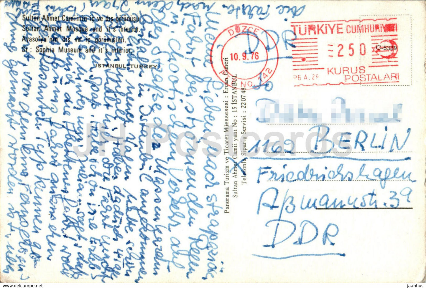 Istanbul - Sultan Ahmet Mosque and it's interior - multiview - 1976 - Turkey - used