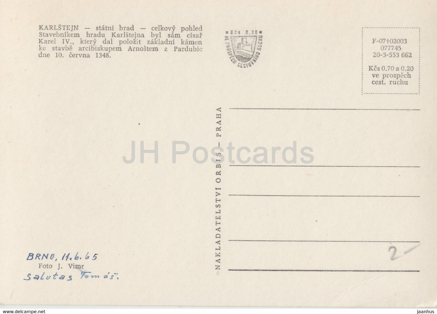 Karlstejn - statni hrad - Schloss - 1965 - Tschechische Republik - Tschechoslowakei - unbenutzt