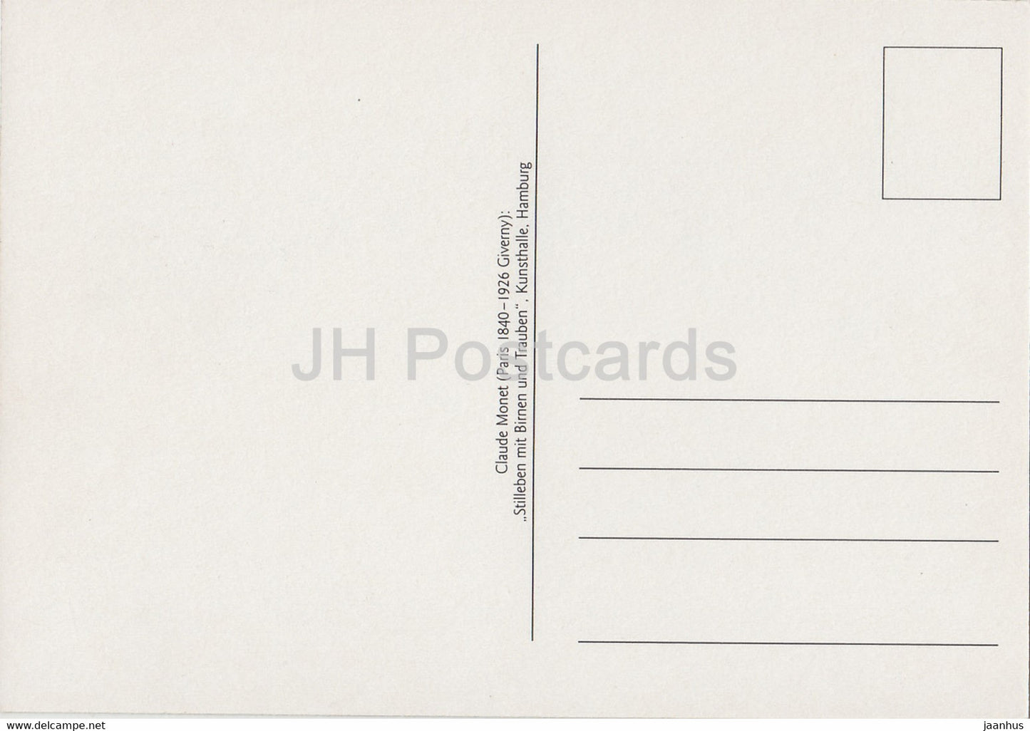 painting by Claude Monet - Stilleben mit Birnen und Trauben - French art - Germany - unused