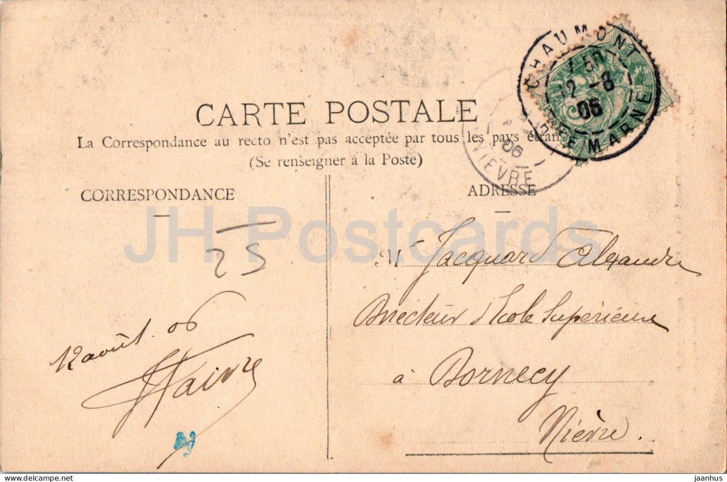 Chaumont - Monument des Enfants morts pour la Patrie - Denkmal der Kinder - alte Postkarte - 1906 - Frankreich - gebraucht