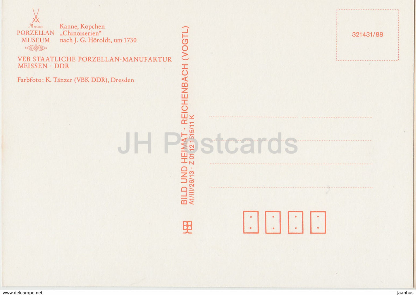 Kanne - Kopchen - Chinoiserien - porcelain - Porzellan Museum Meissen - DDR Germany - unused