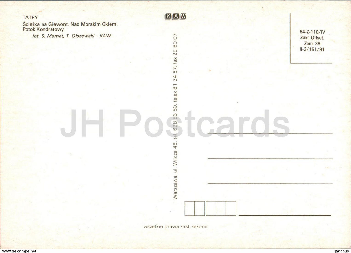 Tatry - Tatras - Sciezka na Giewont - Nad Morskim Okiem - Potok Kondratowy - multiview - Poland - unused