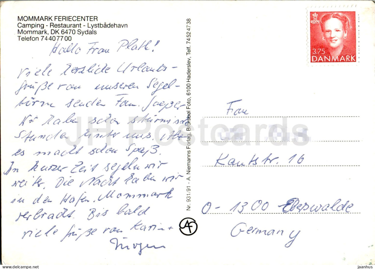 Mommark Feriecenter – Camping – Restaurant – Yachthafen – Boot – Schiff – Auto Ford Escort Multiview – 931/91 – Dänemark – gebraucht