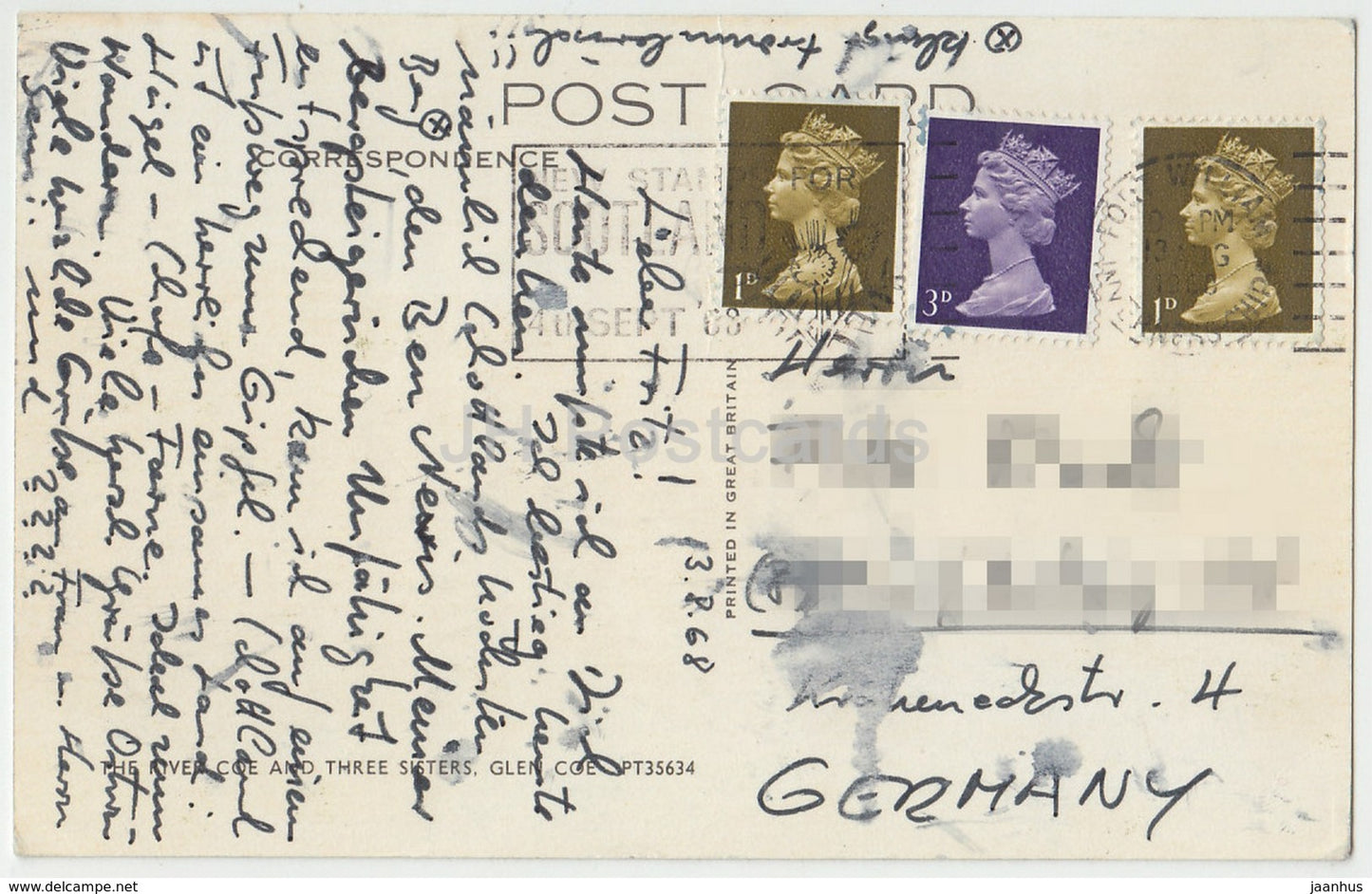 Glen Cloe - The River Coe And Three Sisters - PT35634 - 1968 - Royaume-Uni - Ecosse - occasion