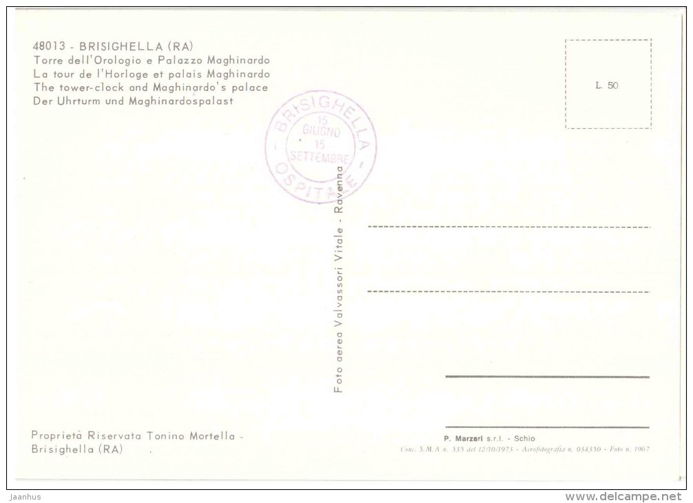 Torre dell´Orologio e Palazzo Maghinardo - Brisighella - Ravenna - Emilia-Romagna - 48013 - Italia - Italy - unuse - JH Postcards