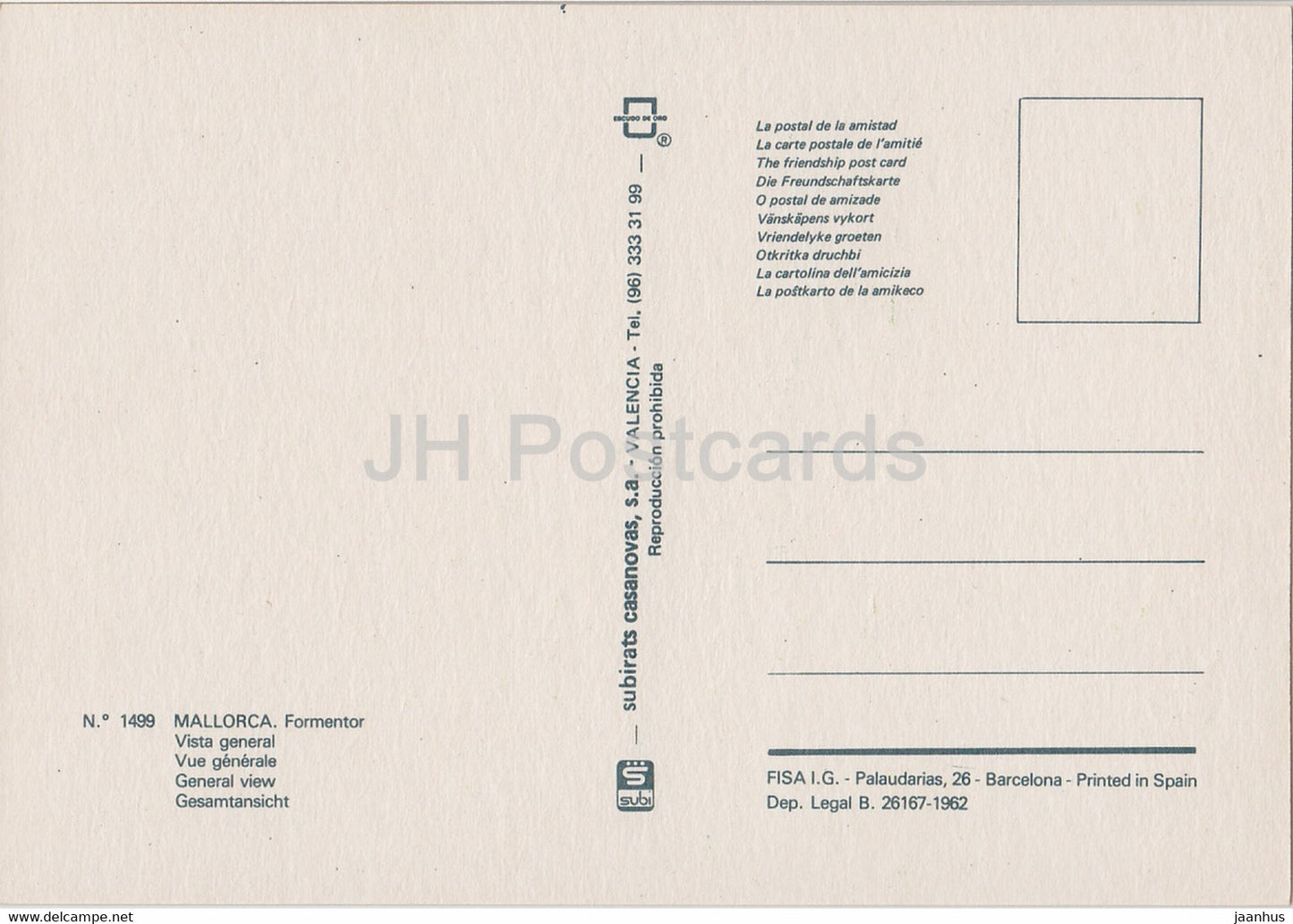 Mallorca - Formentor - Vista general - General view - 1499 - Spain - unused