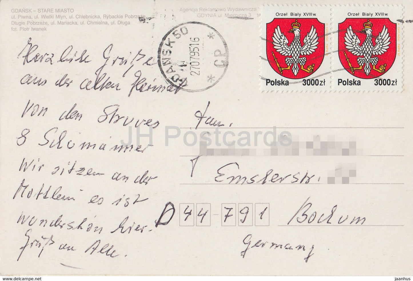 Gdansk - Dantzig - Rue Piwna - Wielki Mlyn - Chlebnicka - Mariacka - Chmielna - multiview - 1995 - Pologne - occasion