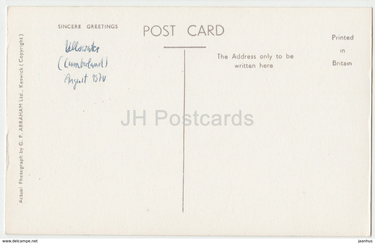 Ullswater from Glencoin - 226 - 1970 - United Kingdom - England - used