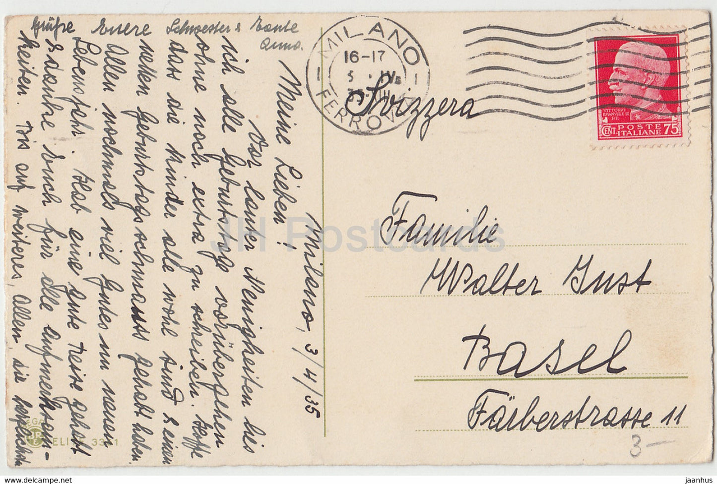 marguerites dans un vase - fleurs - carte postale ancienne - 1935 - occasion