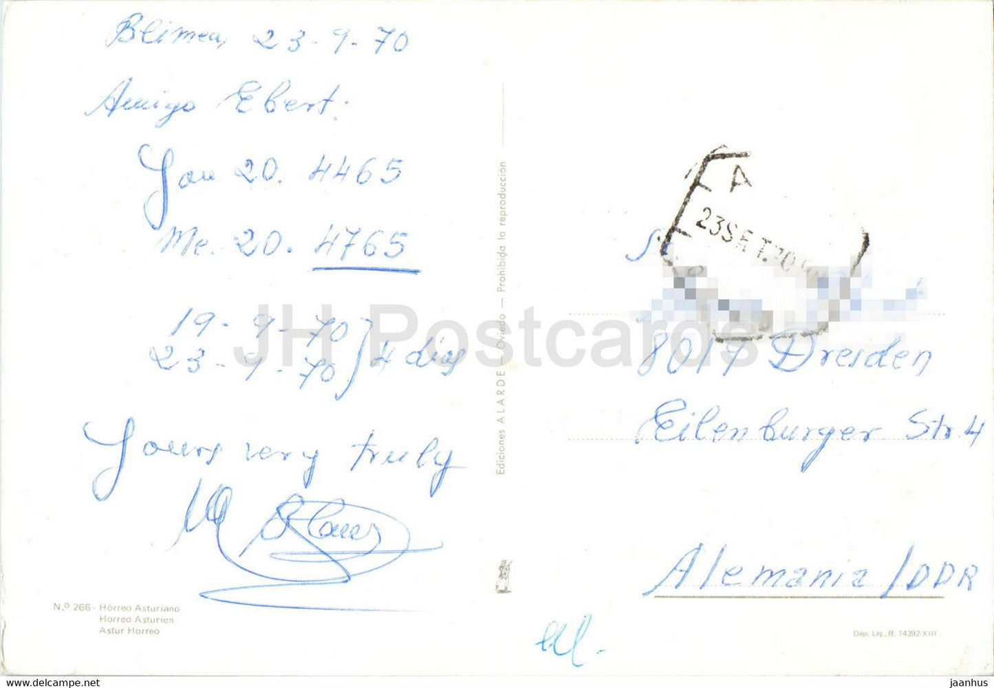 Horreo Asturiano - Astur Horreo - Tiere - Kuh - Esel - 266 - 1970 - Spanien - gebraucht