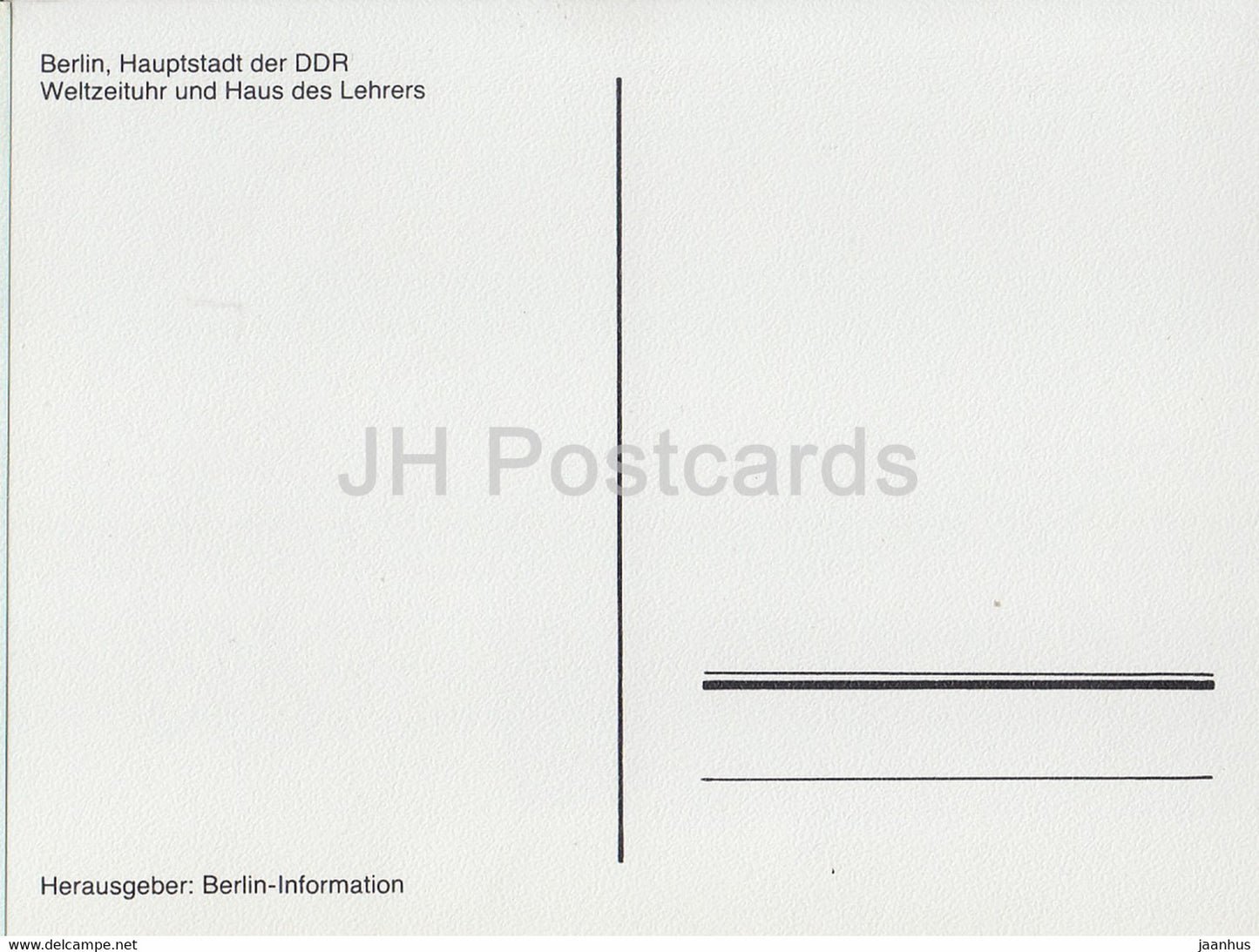Berlin - Weltzeituhr und Haus des Lehrers - printed on thin paper - Germany - unused