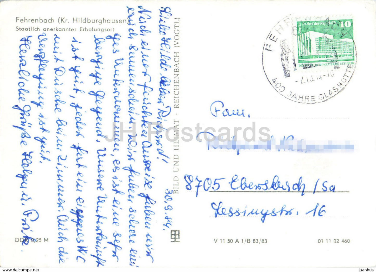 Fehrenbach - Kr Hildburghausen - Thur - 1984 - Germany DDR - used