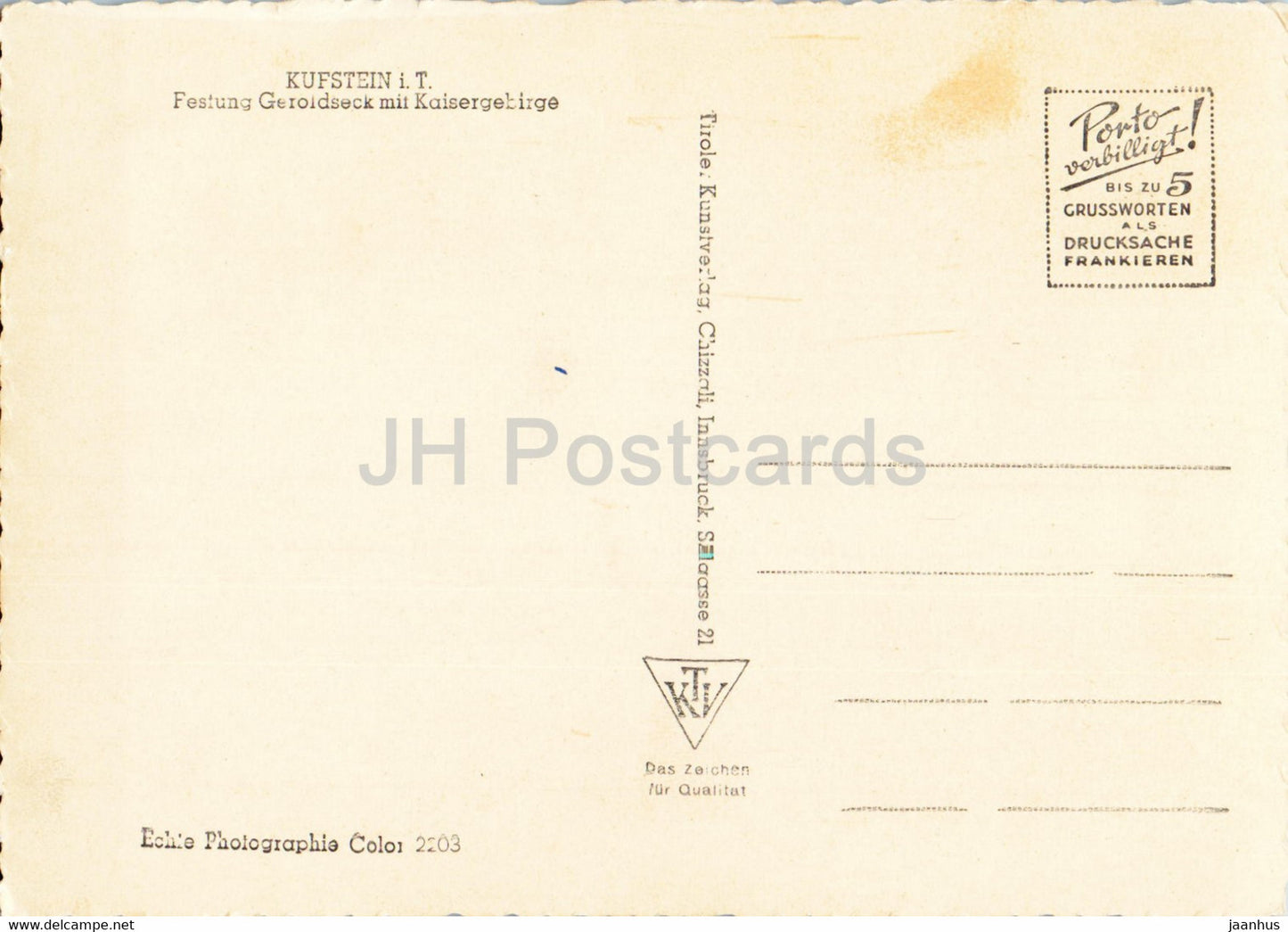 Kufstein i T - Festung Geroldseck mit Kaisergebirge - old postcard - Austria - unused