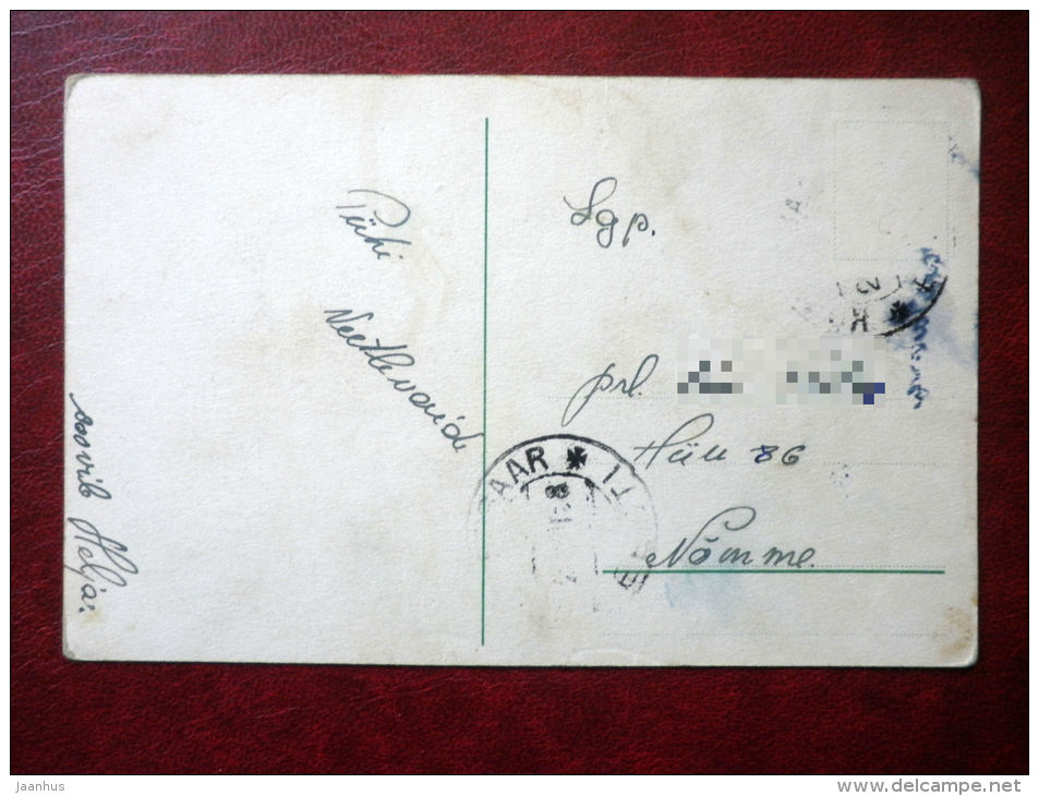 Christmas Greeting Card - apples - circulated in Estonia 1938 - Estonia - used - JH Postcards