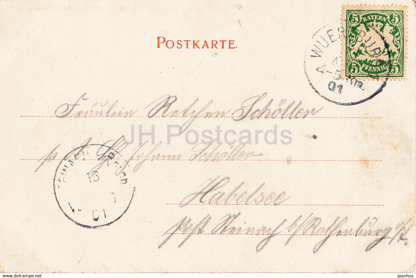 Würzburg - Festung - 4215 - alte Postkarte - 1901 - Deutschland - gebraucht