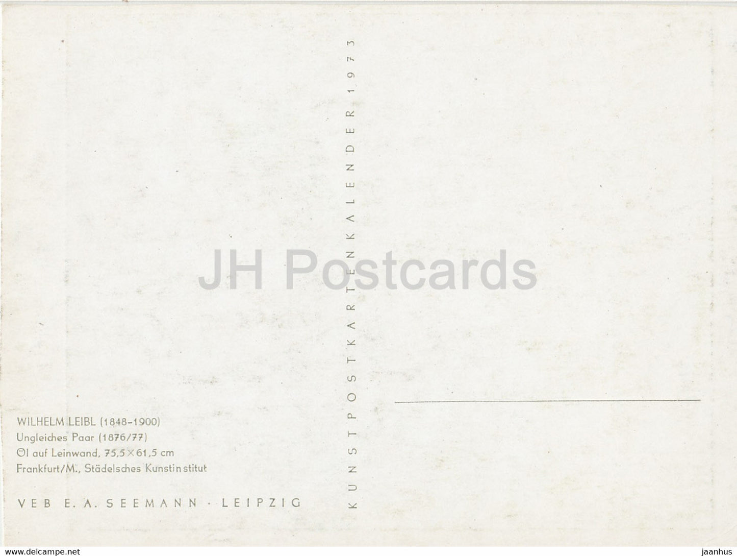 peinture de Wilhelm Leibl - Ungleiches Paar - costumes folkloriques - Art allemand - 1973 - Allemagne - inutilisé