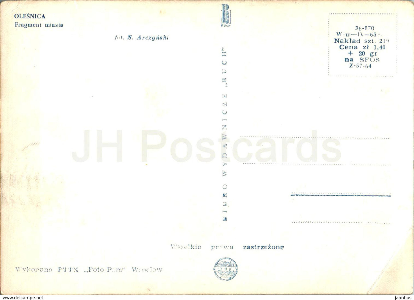 Olesnica - Fragment miasta - part of the town - Poland - unused