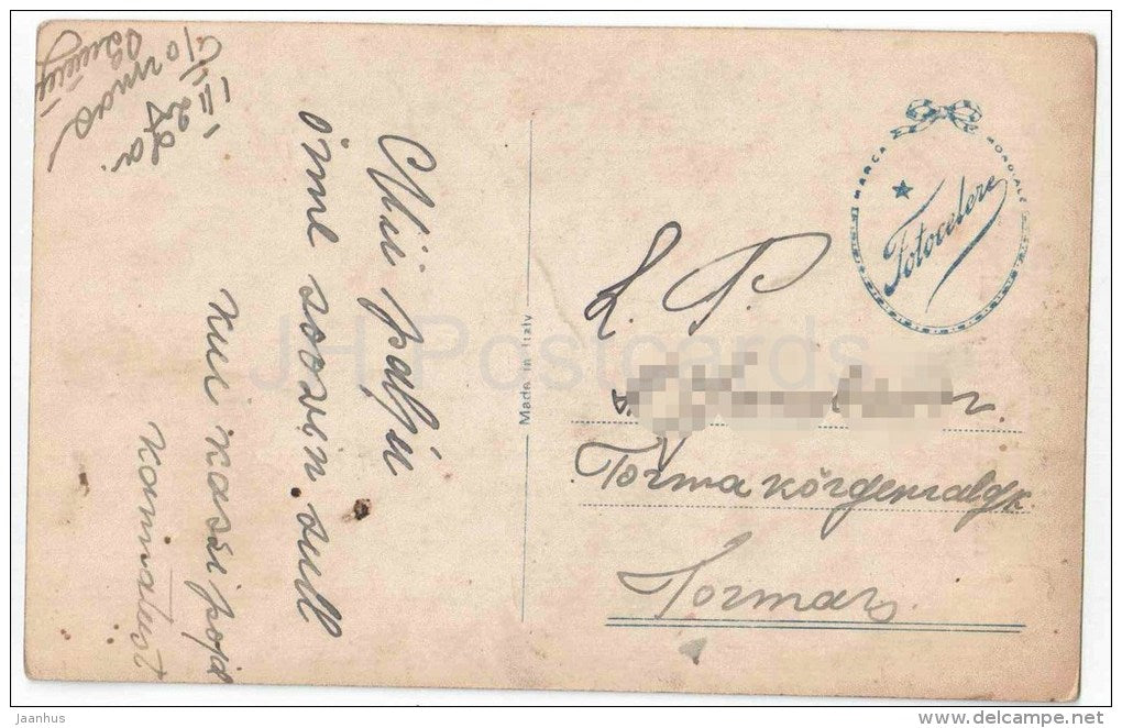 girl with umbrella - roses - flowers - Superfot 1053/6 - Fotocelere - circulated in Estonia 1927 - JH Postcards