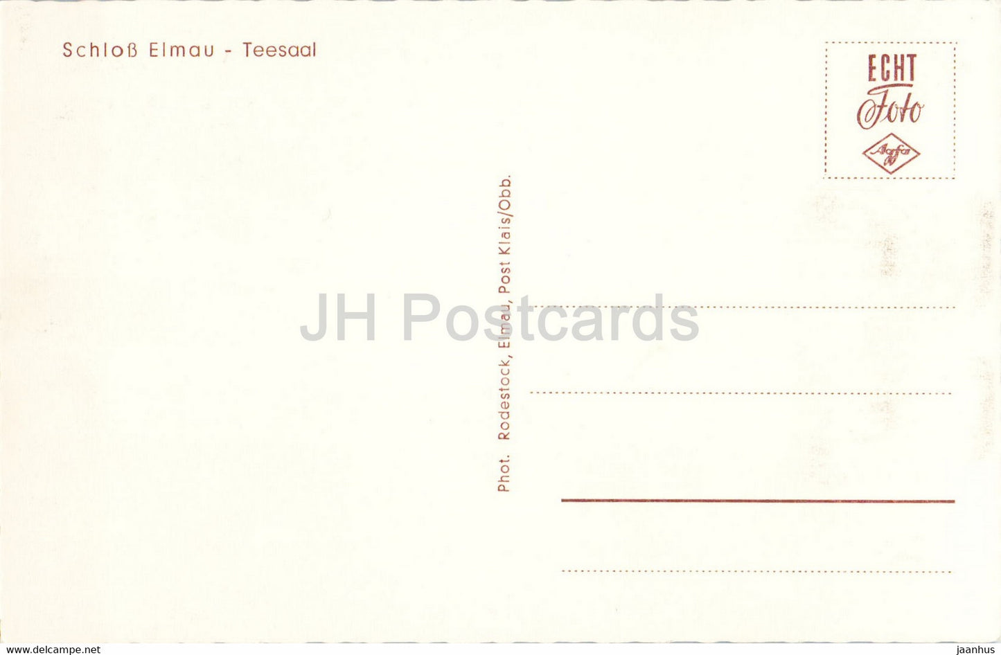 Schloss Elmau - Teesaal - château - carte postale ancienne - Allemagne - inutilisé