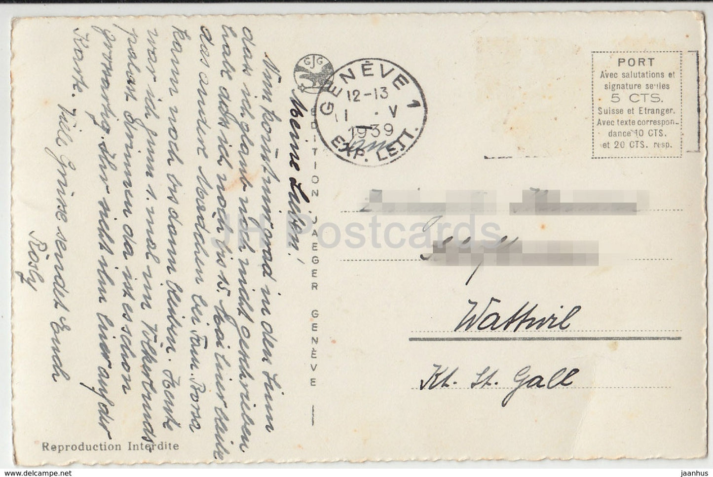 Genf - Genf - vue aerienne du Noveau Palais des Nations - 7177 - Schweiz - 1939 - gebraucht