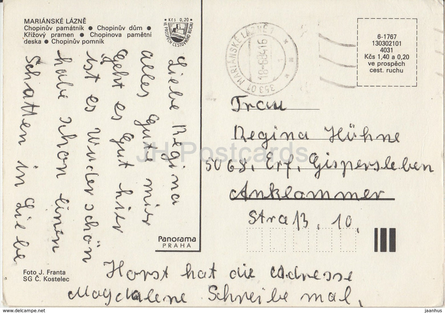 Marienbad - Kurort - Chopin-Denkmal und -Haus - Quelle - Multiview - Tschechoslowakei - Tschechische Republik - gebraucht