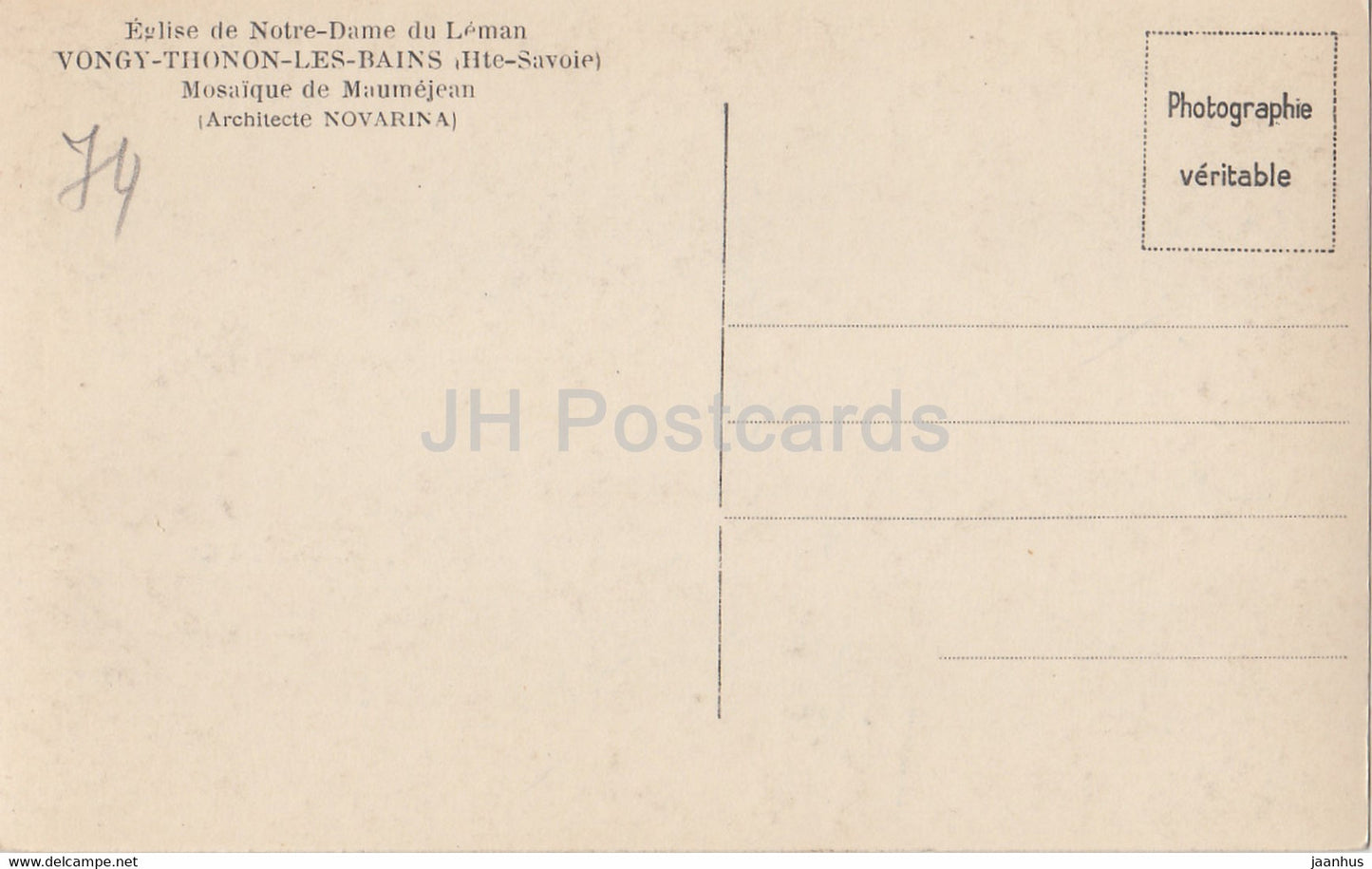 Eglise de Notre Dame du Léman - Vongy Thonon Les Bains - Mosaïque de Maumejan - église - carte postale ancienne - France - inutilisée