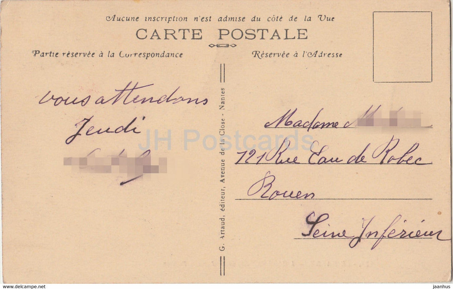 Le Havre - L'Hotel de Ville et le Jardin Public - 128 - old postcard - 1920s - France - used