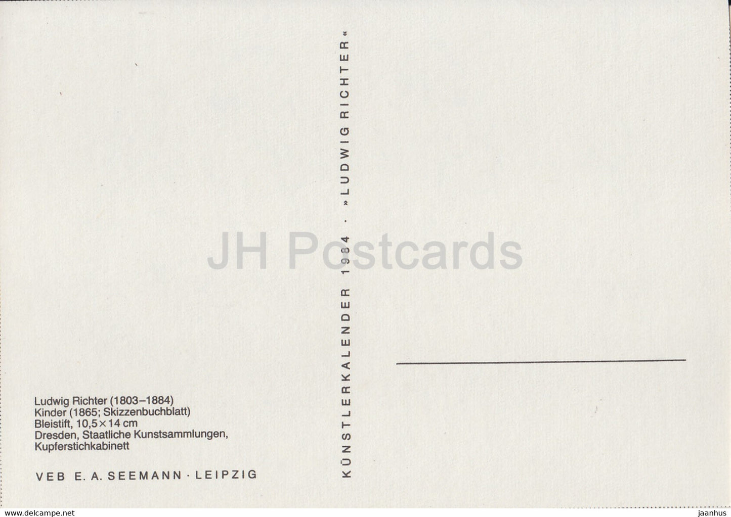 painting by Ludwig Richter - Kinder - Children - German art - Germany - unused