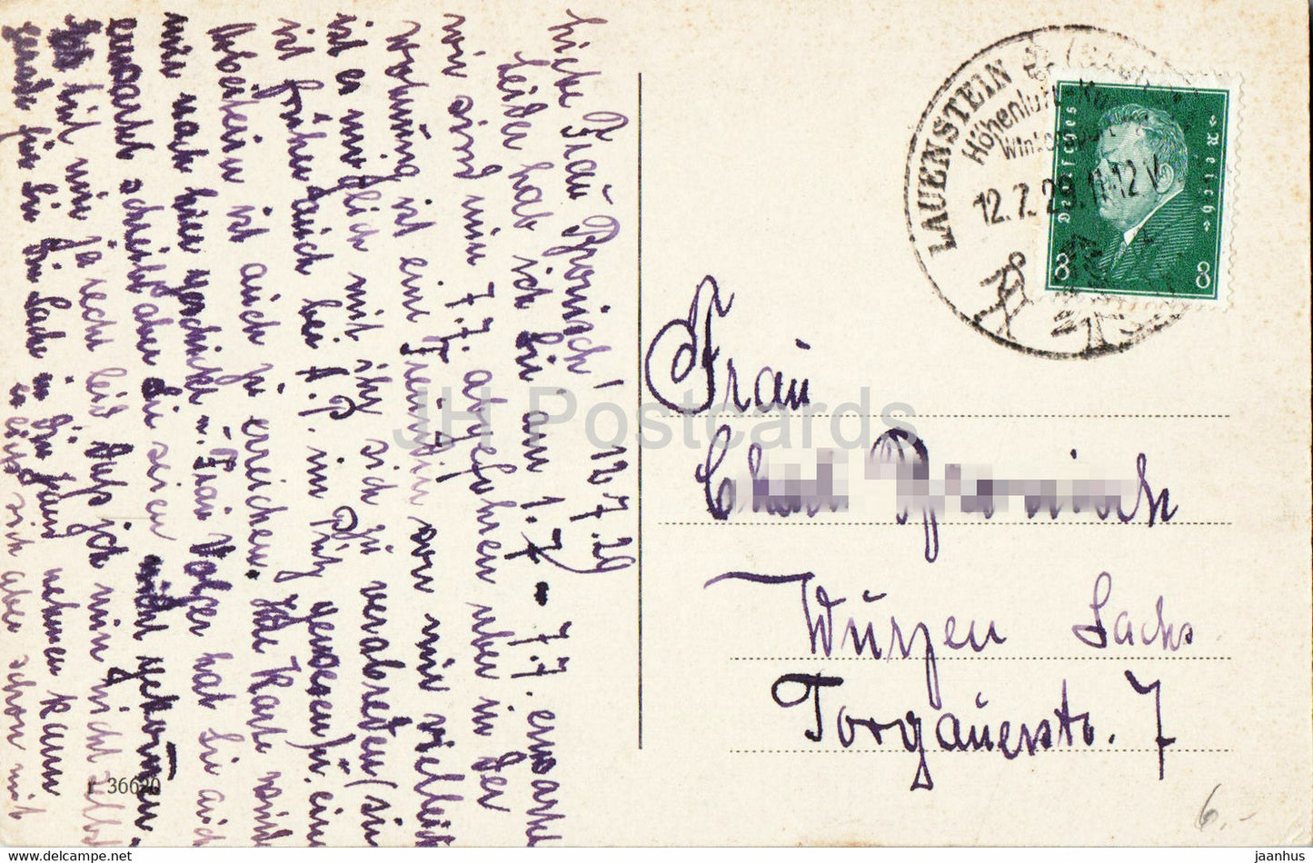 Lauenstein im Sachserzgebirge - alte Postkarte - 1929 - Deutschland - gebraucht