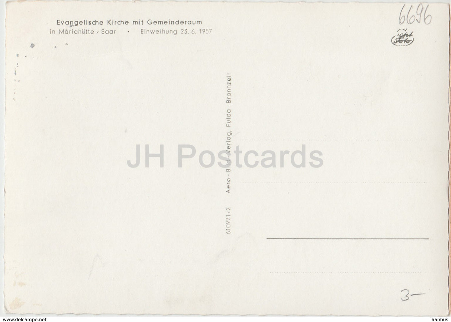 Evangelische Kirche mit Gemeinderaum - Mariahutte - Einweihung i 1957 - church - Germany - unused