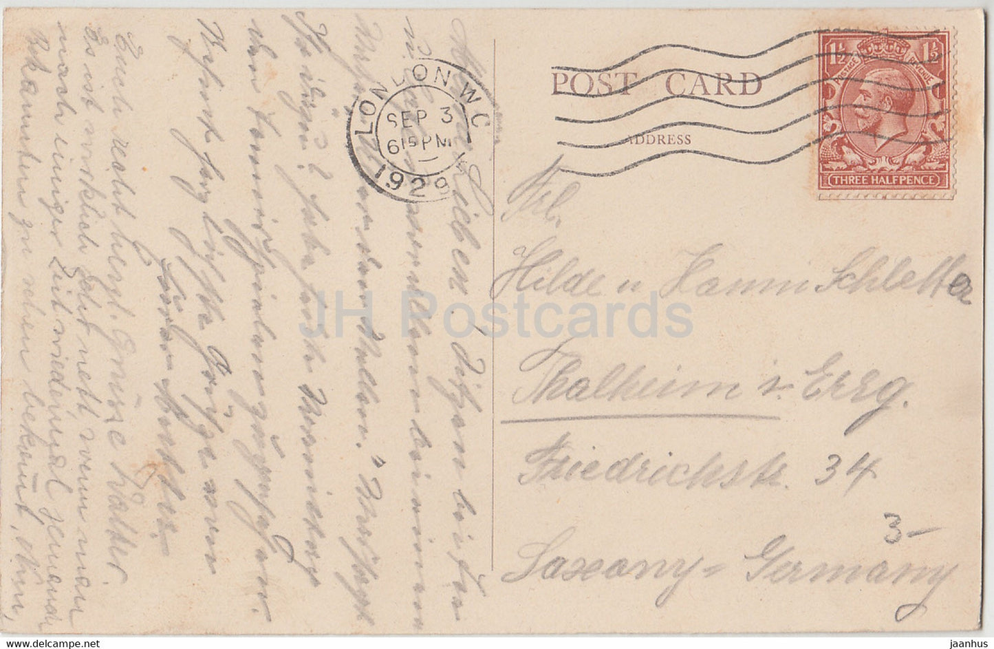 London - The Cenotaph & Whitehall - old postcard - 1929 - England - United Kingdom - used