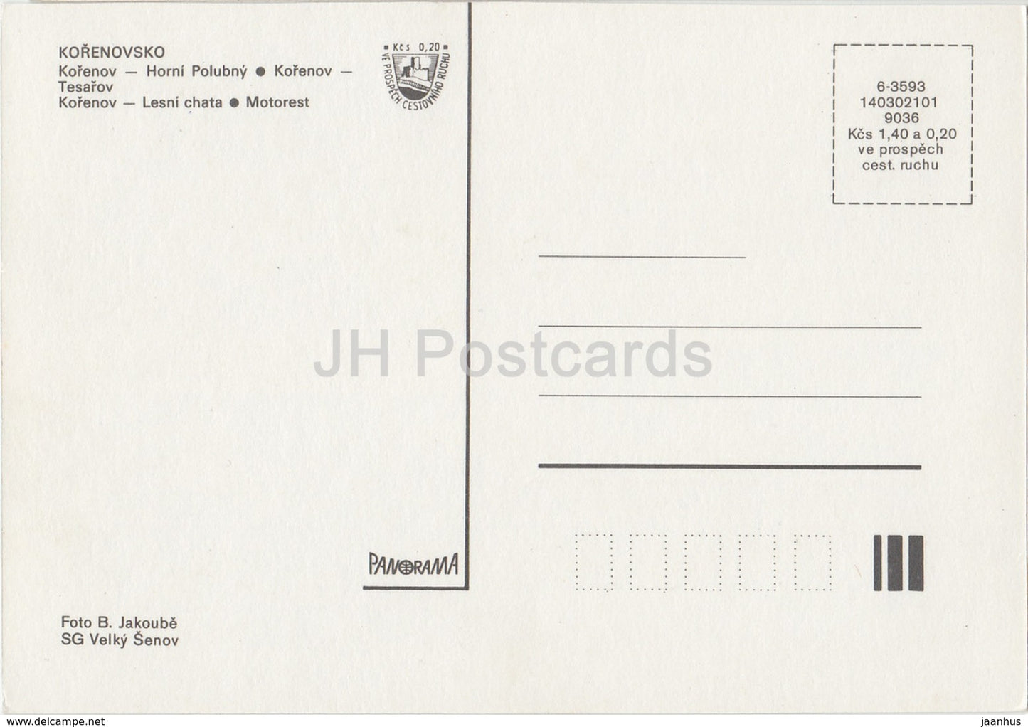 Korenovsko - Korenov - Polubny - roadhouse - cars - Lesni Chata - multiview - Czechoslovakia - Czech Republic - unused