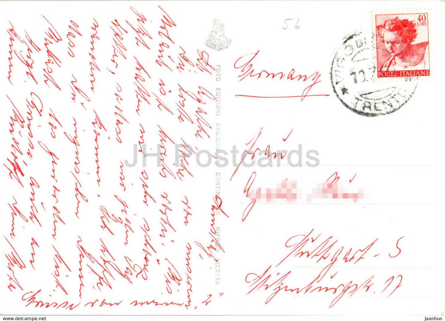 Vigo di Fassa - Sasso di Mezzodi - alte Postkarte - Italien - gebraucht