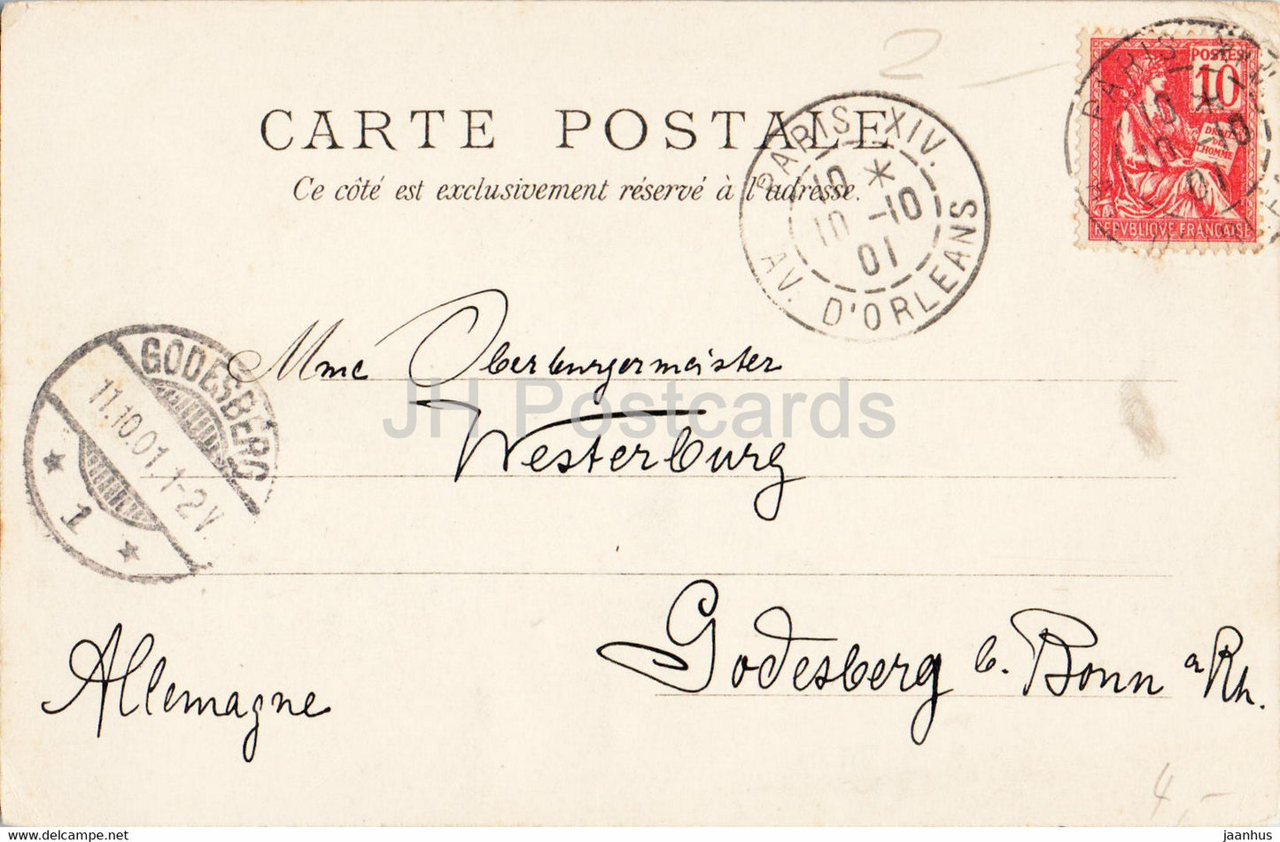 Paris - Avenue du Bois de Boulogne - calèche - 117 - carte postale ancienne - 1901 - France - occasion