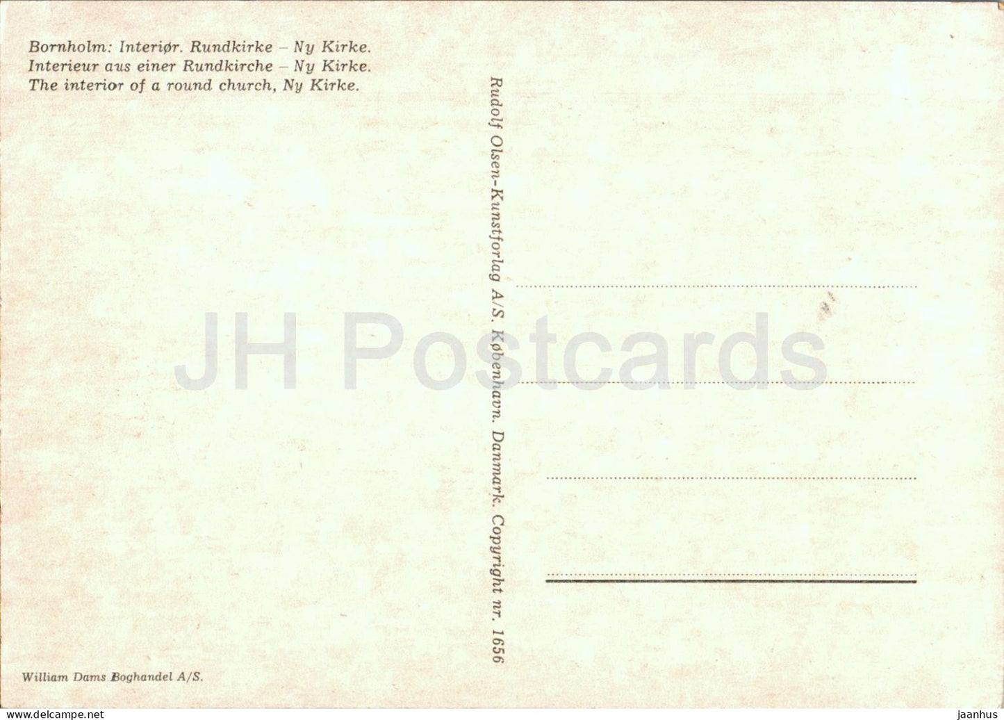 Bornholm - Innenraum Rundkirke - Ny Kirke - Innenraum einer runden Kirche - 1656 - Dänemark - unbenutzt