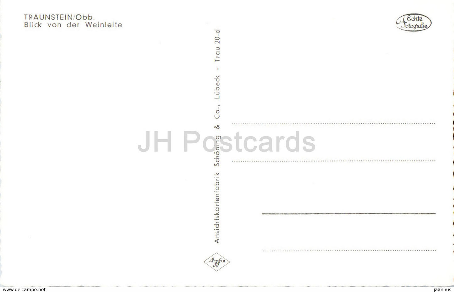 Traunstein - Blick von der Weinleite - carte postale ancienne - Allemagne - inutilisée