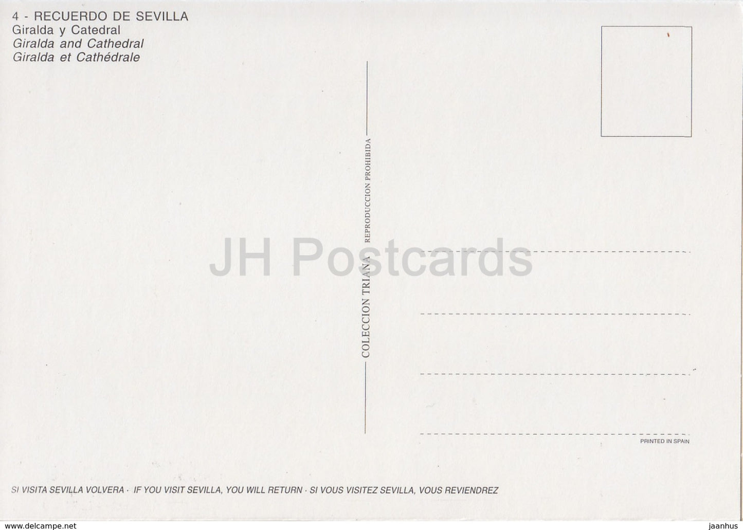 Sevilla - Giralda y Catedral - Giralda and Cathedral - 4 - Spain - unused
