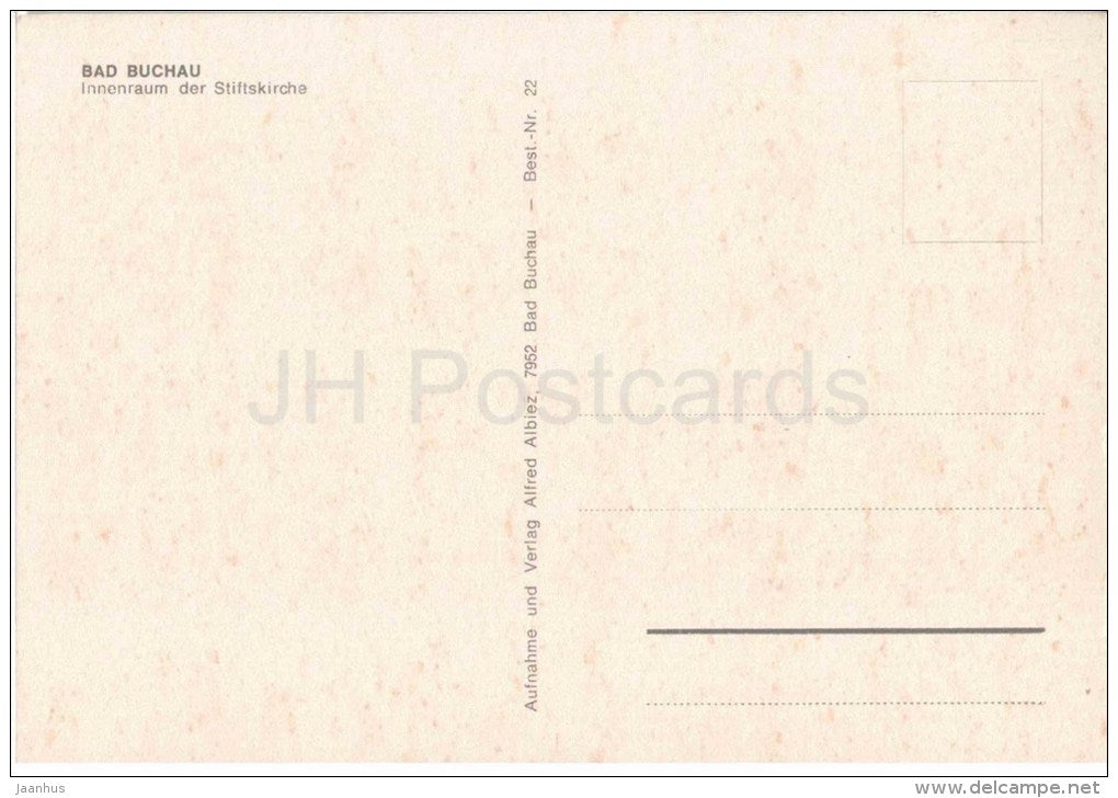 Bad Buchau - Innenraum der Stiftskirche - church - 22 - Germany - nicht gelaufen - JH Postcards
