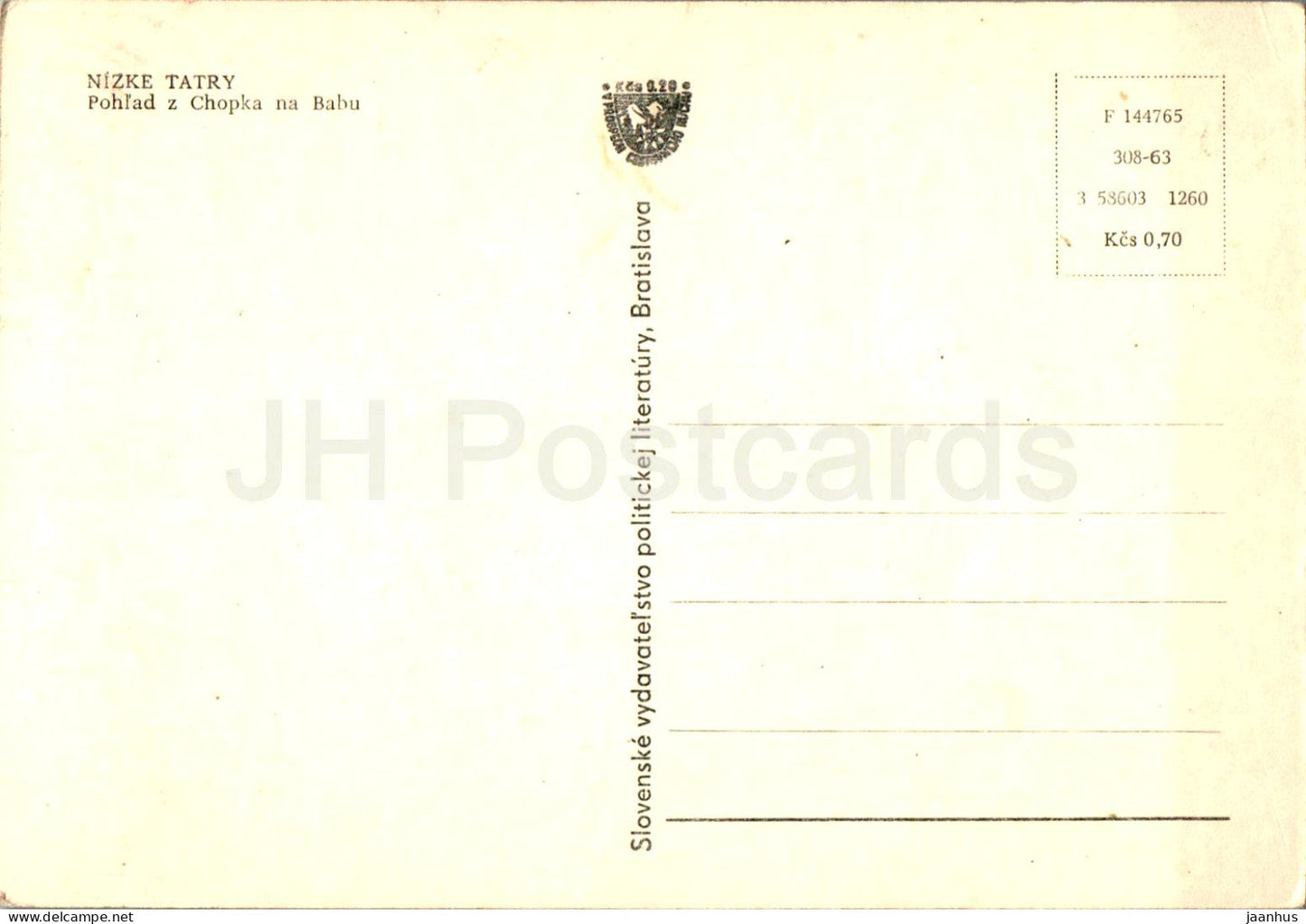 Nizke Tatry - Pohlad z Chopka na Babu - Niedere Tatra - Gebirge - Slowakei - Tschechoslowakei - unbenutzt