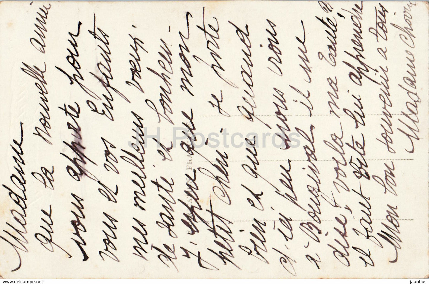 New Year Greeting Card - Bonne Annee - winter house - Nox 583 - old postcard - France - used