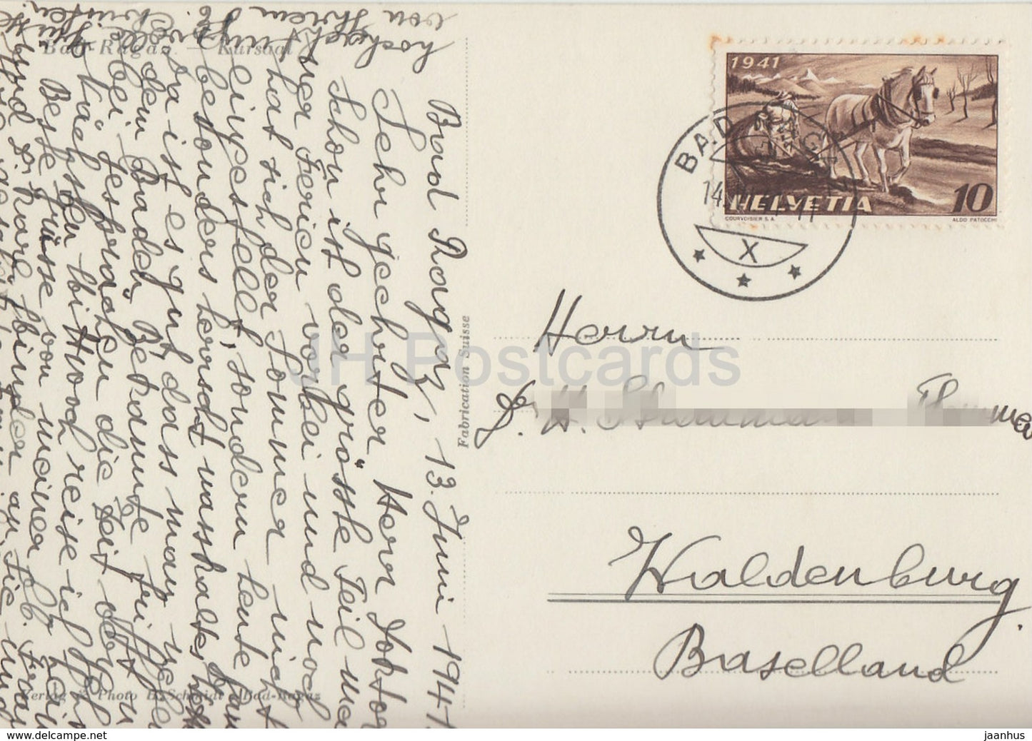 Bad Ragaz - Kursaal - 1941 - Switzerland - used