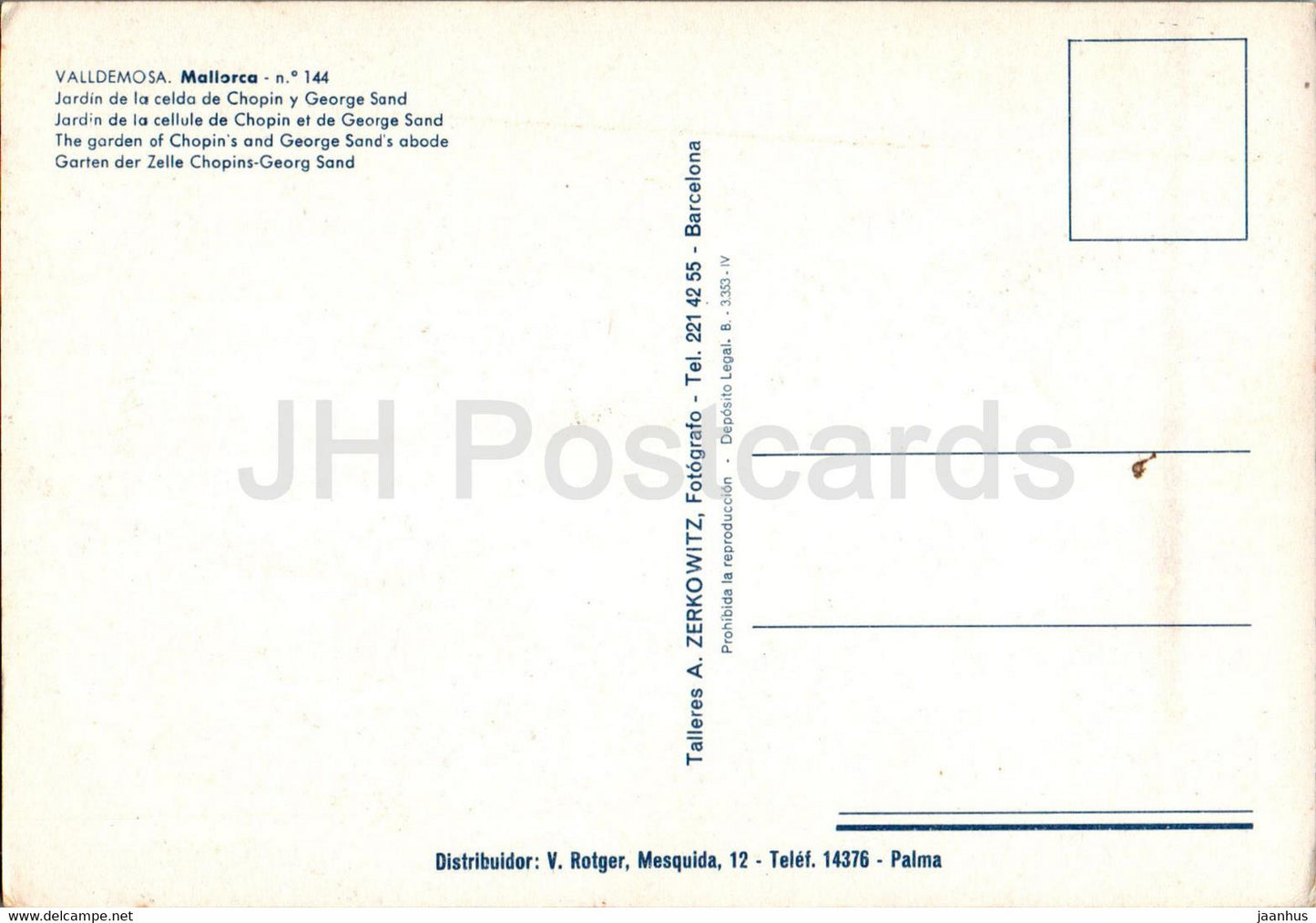 Valldemosa - Jardin de la celda de Chopin y George Sand - garden of Chopin George Sand - Mallorca - 144 - Spain - unused